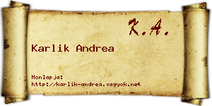Karlik Andrea névjegykártya
