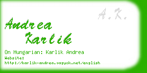 andrea karlik business card